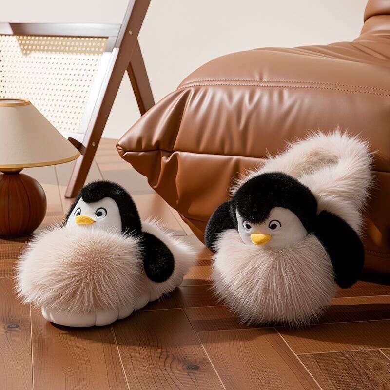 Penguin Plush Cotton Slippers
