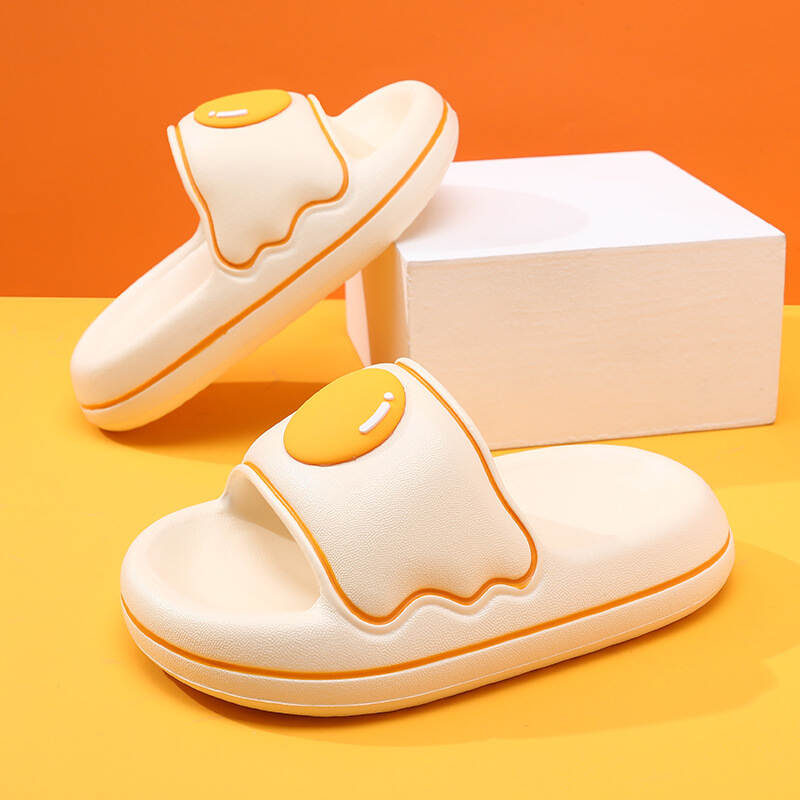 Fried Egg Design Personalized Slippers